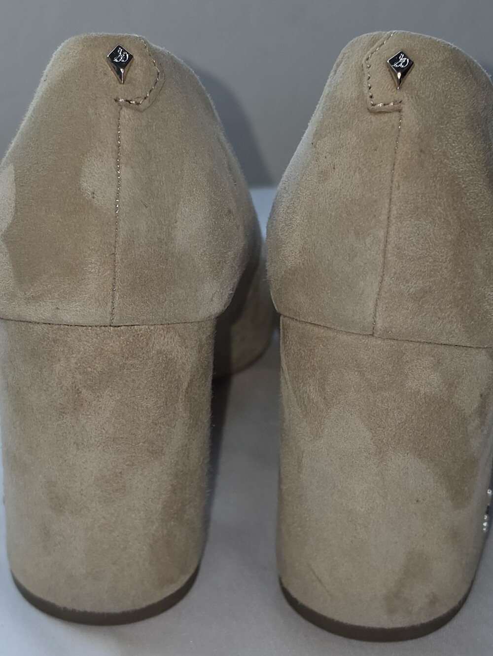 Sam Edelman Women's Tan Suede Pointed-Toe Block Heels Size 8.5 Leather Upper - Picture 5 of 13